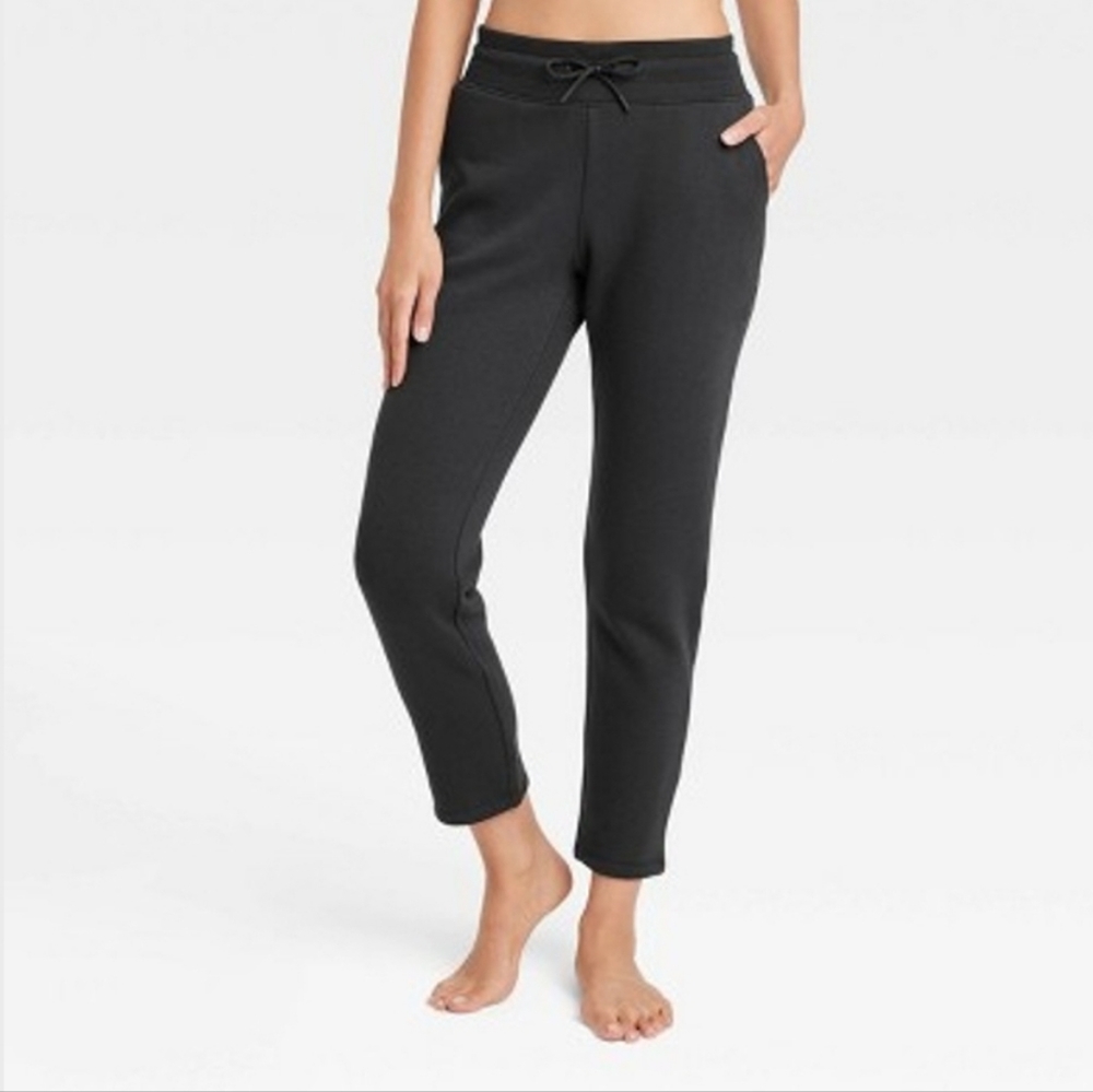 Women's Fleece Tapered Leg Pants - All in Motio Black XXL - Picture 1 of 10